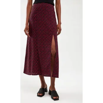 Dámská sukně SUKNĚ midi viskózová sukně BIG STAR se SRDÍČKA , černá, Deluni 906 L