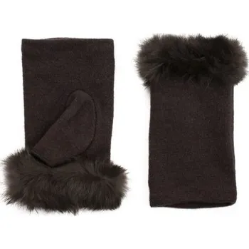 Rukavice Bella dámské Krátké palčáky s kožešinou Hnědé Artofpolo FArk2207ss06