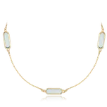 0453 MINET Elegantní zlatý náhrdelník se světle modrými zirkony Au 585/1000 2,90g