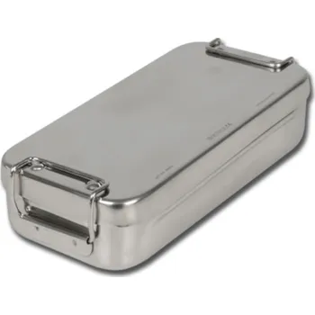 Nerezová kazeta na nástroje s rukojetí 18x8x4 cm - autoklávovatelné 125 ° C (Nerezové kazety )