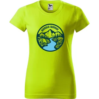 Dámské oblečení DOBRÝ TRIKO Dámské tričko s potiskem Wander woman Barva: Limetková, Velikost: 2XL
