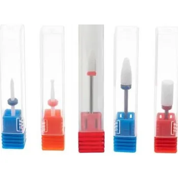 Přípravek na nehty Sada keramických frézek na nehty 5ks Red Allepaznokcie M12527ss01