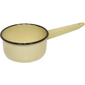 Hrnec Kastrol smalt 12 cm/0,5 ls rukojetí rendlík, béžový KLC
