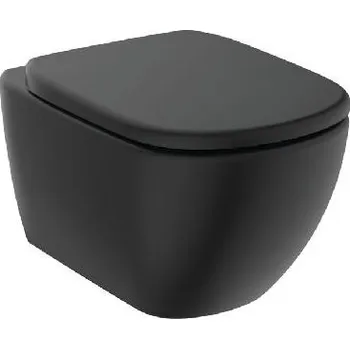 Klozet Ideal Standard Tesi - Závěsné WC se sedátkem SoftClose, RimLS+, hedvábná černá T5361V3