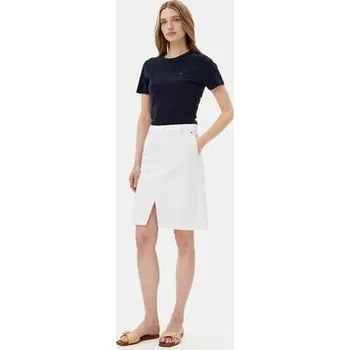 Dámská sukně Tommy Hilfiger Džínová sukně WW0WW44391 Bílá Regular Fit 40