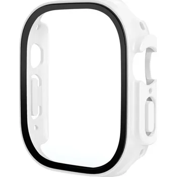 Pouzdro na mobilní telefon Ochranné pouzdro s tvrzeným sklem pro Apple Watch Ultra 49mm - bílé