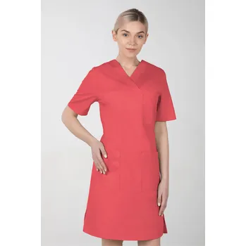 Dámské šaty Dámské zdravotnické šaty M-076F, korálová (Zdravotnické oblečení)