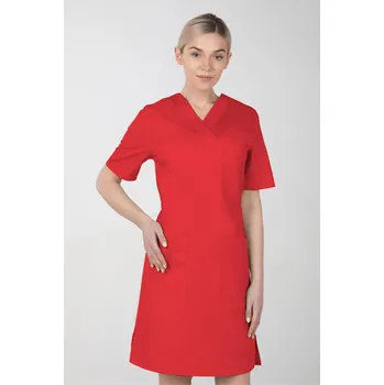 Zdravotnický oděv Dámské zdravotnické šaty M-076F, červená (Zdravotnické oblečení)