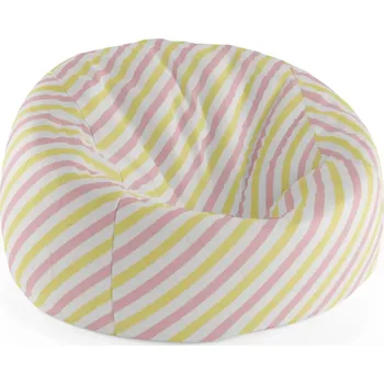 Sedací pytel Sablio Sedací vak Cocoon Růžové a žluté pruhy - 75 x 45 x 35 cm