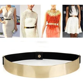 Opasek Zlatý široký kovový dámský pásek Lifestyle F6349