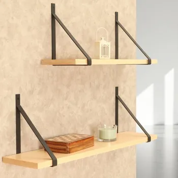 police Indický nábytek - Police na zeď s konzolí MILA BUK 50 cm