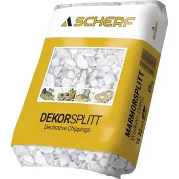 Zahradní dekorace Kamenná drť mramorová 16-32 mm oblačná bílá balení 25 kg