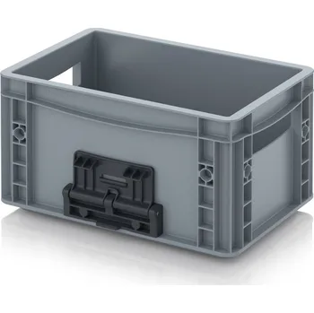 paleta Euro přepravka se zavíracím mechanismem 30 x 20 x 17 cm - Stříbrošedá - materiál: PP - EG VL 32/17