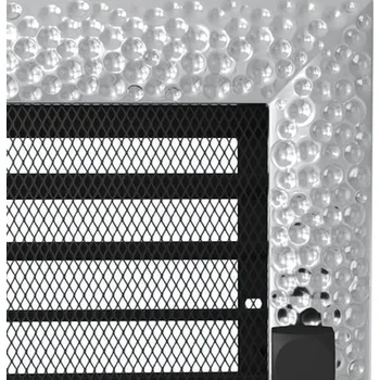 KRATKI 220 x 220 niklovaná s žaluzií VENUS krbová mřížka