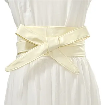 Opasek Dámský široký pásek z umělé kůže Smetanový Lifestyle 20052109164232606S