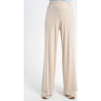 CLICK Kalhoty z materiálu 30-421 Béžová Loose Fit 44