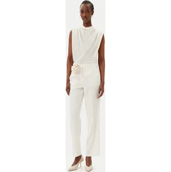 Marella Kalhoty z materiálu Lello 2513131152200 Bílá Regular Fit 46