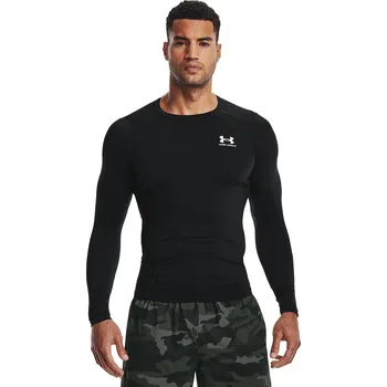 tričko Under Armour HeatGear Armour Comp LS - 001/Black/White XXXXL
