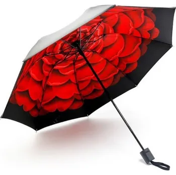 Dámský skládací deštník Červené květy Carla CArPAR01WZ14