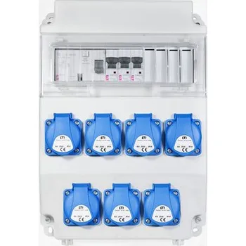 Rozvaděč Zásuvková skříň ETI EDS11 RCD 7 B IP54 7x230V 001105252