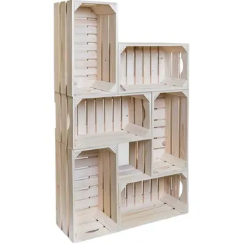 Knihovna Dřevěné bedýnky knihovna 62 x 102 x 20 cm