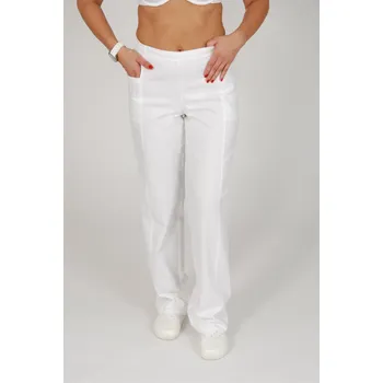 Zdravotnický oděv Dámské kalhoty vpředu pevný pás, vzadu guma, bílá barva, bílá barva, 36 (Zdravotnické oblečení)