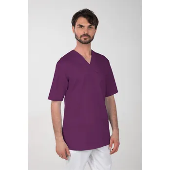 Zdravotnický oděv Pánská barevná zdravotnická košile M-074C, švestková (Zdravotnické oblečení)