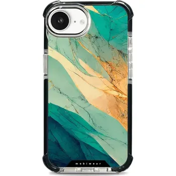 Pouzdro na mobilní telefon Odolný obal Mobiwear MagSafe Elite Bumper - Apple iPhone 16e - D018D Zlatavý a zelenkavý mramor (Odolný kryt, pouzdro, obal Mobiwear Elite Bumper na mobil Apple iPhone 16e - D018D Zlatavý a zelenkavý mramor, materiál Plast + TPU silikon + kov - zesílená)
