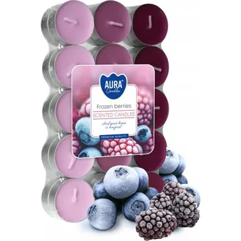 Svíčka Parafínová čajová svíčka Mražené bobule Aura 30 ks