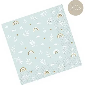 Papírový ubrousek Ubrousky s dekorem duhy a lístků