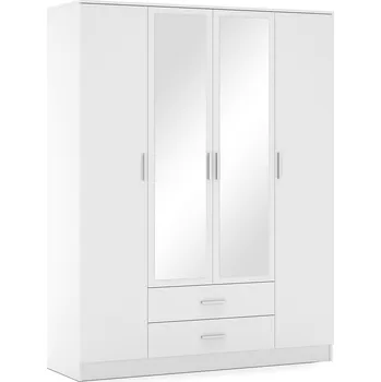 Šatní skříň Šatní skříň ROMANA 160 zrcadla bílá