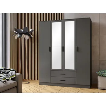 Šatní skříň Šatní skříň ROMANA 160 zrcadla Grafit