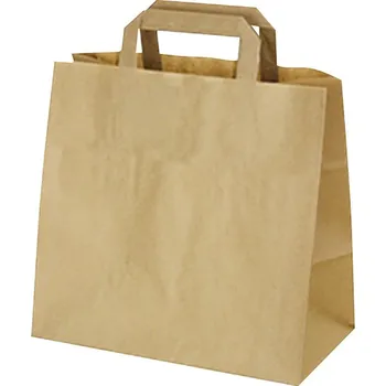 Jednorázové nádobí Papírové tašky 32+16 x 27 cm hnědé [50 ks],rychlé dodání