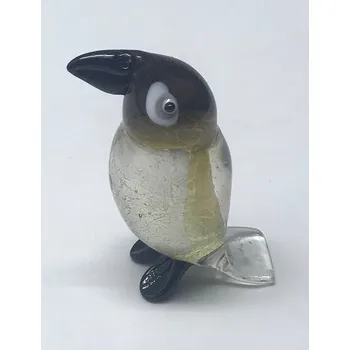 Skleněná figurka tukan světle hnědý, 35 x 25 x 60 mm