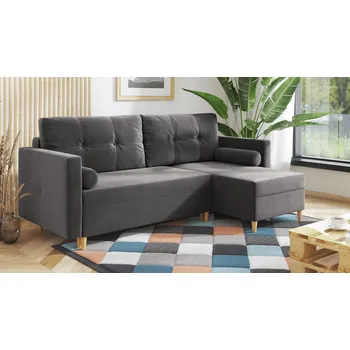 Sedací souprava Rohová rozkládací sedačka HARALD tmavěšedá - MONOLITH 92