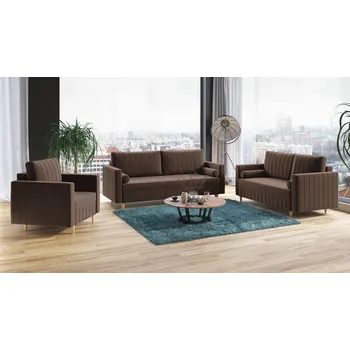 Sedací souprava Sedací souprava FIORELLO 3+2+1 hnědá - DREAM VELVET 202.37 Sedací soupravy 3+2+1