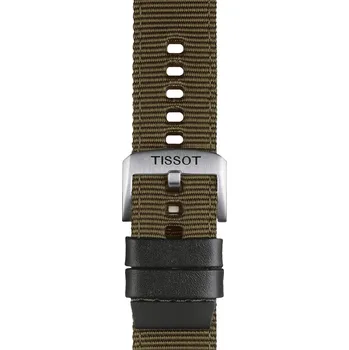 Řemínek na hodinky Tissot řemínek originál khaki 22mm textil T852.046.756