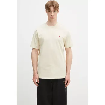 Pánské tričko Bavlněné tričko New Balance Made In Usa Core T-Shirt SD béžová barva, MT21543SD, XL, 12X