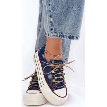 Dámské tenisky Dámské Tenisky Na Platformě GOE RR2N4104 Barva: Modrá, Velikost: 38