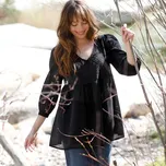 Halenka s anglickou krajkou černá 42