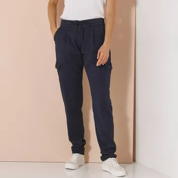 Dámské kalhoty Vzdušné plátěné cargo kalhoty nám.modrá 40