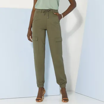 Dámské kalhoty Cargo kalhoty z úpletu Milano khaki 48