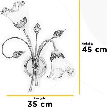 Lampička ONLI Nástěnné svítidlo Lancia, barva slonové kosti, 2 světla, železo, sklo slonová kost 2 x 6 W LED - Doprava zdarma