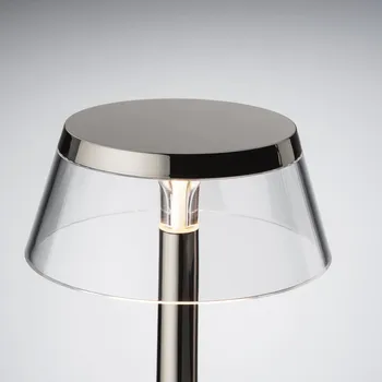 Lampička LED stolní lampa FLOS Bon jour unplugged, černý chrom - Základna - Ø 9,1 cm; délka kabelu 120 cm černý chrom, čirý LED 3 W celkem - Doprava zdarma