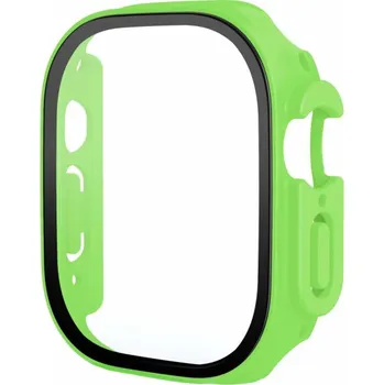 Pouzdro na mobilní telefon Ochranné pouzdro s tvrzeným sklem pro Apple Watch Ultra 49mm - neonově zelené