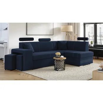 Sedací souprava Rohová rozkládací sedačka VEGAS - modrá