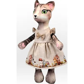 Hračka kočka Giselle - Panel na ušití z bavlny