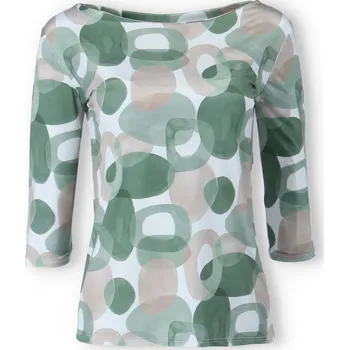 Dámská halenka Halenka s potiskem 3/4 rukáv 23007 barva: zelená-khaki