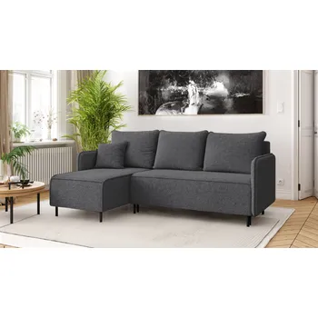 Sedací souprava Rozkládací rohová sedačka FLUFFY - grafitová