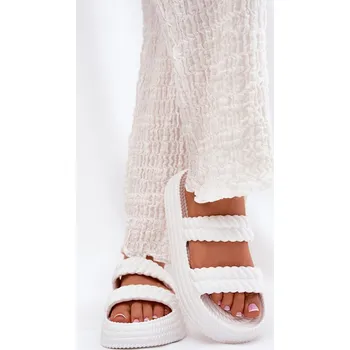 Dámské pantofle Pěnové Lehká Dámské Sandały Na Platformě S.Barski ZK51-001 Barva: Bílá, Velikost: 39